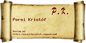 Perei Kristóf névjegykártya